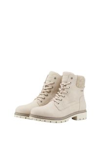Tom Tailor Damen Stiefel mit Block-Absatz, beige, Uni, Gr. 36