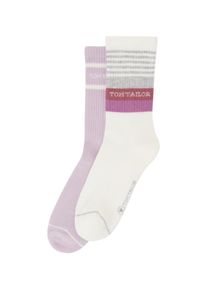 Tom Tailor Damen Socken im Doppelpack, rosa, Muster, Gr. 39-42