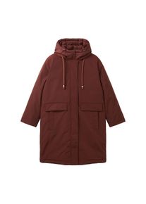 Tom Tailor Damen Regenmantel mit Kapuze, braun, Uni, Gr. XS