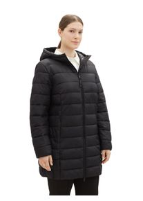 Tom Tailor Große Größen Leichter Steppmantel mit Kapuze Gr. 48 schwarz für Damen