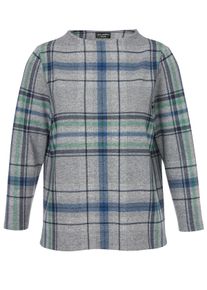 Via Appia Due Große Größen Sweatshirt in Strickoptik, mit Karomuster Gr. 42 grau für Damen