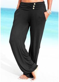 Lascana Große Größen Strandhose Gr. 50 schwarz für Damen