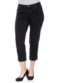 Große Größen Schmale 7/8-Hose aus elastischem Baumwoll-Twill Gr. 56 schwarz von sheego für Damen