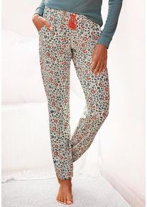 Lascana Schlafhose braun Gr. 32/34 für Damen. Mit Bindeband, Quasten. Loose Fit