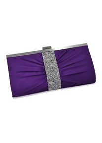 Steuer Modeschmuck Abendtasche Lilafarbene Satin-Optik mit Strassbesatz