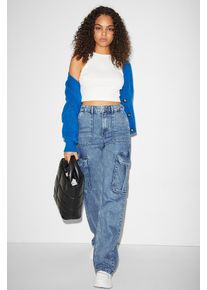 Clockhouse-Straight Cargo Jeans-High Waist