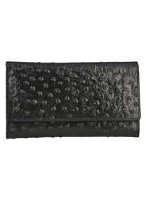 ShopLC 100% geprägtem Leder RFID-geschützte Brieftasche 18x10cm schwarz