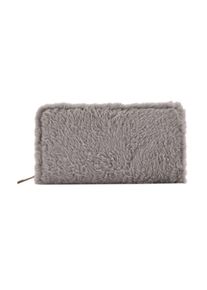 ShopLC Luxus Kunstfell Brieftasche mit RFID-Schutz 20x10x3 cm Grau