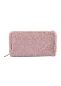 ShopLC Luxus Kunstfell Brieftasche mit RFID-Schutz 20x10x3 cm Rosa