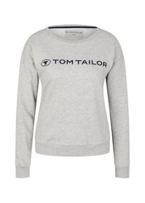 Tom Tailor Damen Sweatshirt mit Logo-Print, grau, Gr. 36