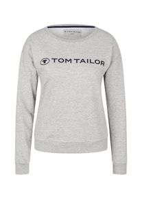 Tom Tailor Damen Sweatshirt mit Logo-Print, grau, Gr. 42