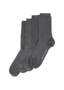 Tom Tailor Damen Socken mit Struktur im Viererpack, grau, Gr. 39-42