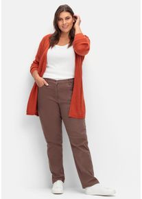 Große Größen Gerade Stretch-Jeans mit Komfortbund Gr. 40 braun von sheego für Damen