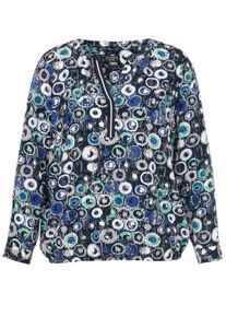 Via Appia Due Große Größen Tunika mit V-Ausschnitt und floralem Print Gr. 48 blau geblümt für Damen
