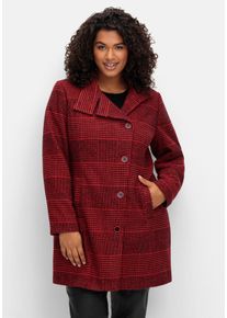 sheego by Joe Browns Große Größen Karierte Jacke in Wolloptik und leichter A-Linie Gr. 54 schwarz von sheego für Damen