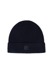 Tom Tailor Herren Beanie aus Rippenstrick, blau, Uni, Gr. ONESIZE