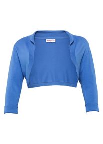 Große Größen Bolero mit Schalkragen und 3/4-Ärmeln Gr. 52 blau von sheego für Damen