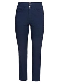 Große Größen Hose Basic schmal aus Bengalin mit High-Waist-Bund Gr. 56 blau von sheego für Damen