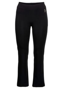 Große Größen Jazzpants im Doppelpack, mit ausgestelltem Bein Gr. 52 schwarz von sheego für Damen
