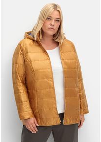 Große Größen Leicht wattierte Steppjacke mit Kapuze Gr. 40 gelb von sheego für Damen