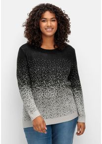Große Größen Pullover im Jacquardstrick, mit Farbverlauf Gr. 42 schwarz von sheego für Damen
