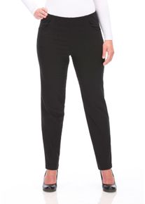 KjBRAND Große Größen Bengalinhose mit Schlupfbund, innen angeraut Gr. 46 schwarz für Damen