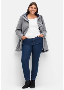Große Größen Gerade Jeans im extrahohen Paperbag-Schnitt Gr. 56 blau von sheego für Damen