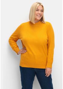 Große Größen Pullover aus Feinstrick, mit Stehkragen Gr. 48 braun von sheego für Damen