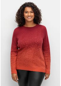 Große Größen Pullover im Jacquardstrick, mit Farbverlauf Gr. 54 rot von sheego für Damen