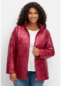Große Größen Leicht wattierte Steppjacke mit Kapuze Gr. 56 rot von sheego für Damen