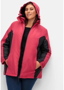 Große Größen Funktions-Winterjacke mit Kontrastdetails Gr. 44 rot von sheego für Damen