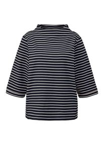 TRIANGLE Große Größen Gestreiftes Sweatshirt mit Stehkragen Gr. 54 blau für Damen