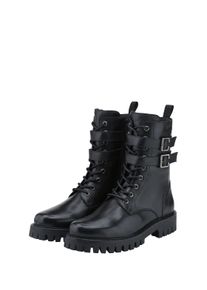 Tom Tailor Damen Stiefel aus echtem Leder, schwarz, Uni, Gr. 36
