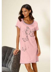 Vivance Dreams Nachthemd mit Schmetterling Motiv, rosa