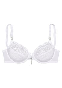Lascana Große Größen Bügel-BH Gr. 95D weiß geblümt für Damen