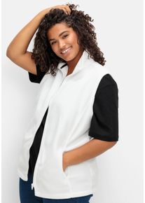 Große Größen Fleeceweste mit Stehkragen und Anti-Pilling-Effekt Gr. 56 beige von sheego für Damen