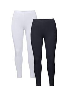 Große Größen Doppelpack BASIC Leggings mit Schlupfbund Gr. 54 schwarz von sheego für Damen