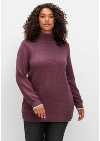 Große Größen Pullover mit Stehkragen und Kaschmiranteil Gr. 44/46 lila von sheego für Damen