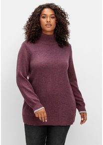 Große Größen Pullover mit Stehkragen und Kaschmiranteil Gr. 40/42 lila von sheego für Damen