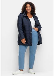 Große Größen Gerade Jeans im extrahohen Paperbag-Schnitt Gr. 42 blau von sheego für Damen