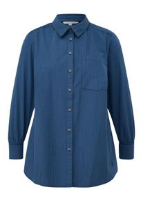 TRIANGLE Große Größen Hemdbluse mit feinem Streifenmuster Gr. 54 blau gestreift für Damen