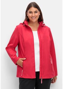 Große Größen Softshelljacke mit Kapuze, in Longform Gr. 52 rot von sheego für Damen