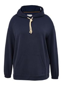 TRIANGLE Große Größen Kapuzensweatshirt aus Twill, mit Kängurutasche Gr. 44 blau für Damen