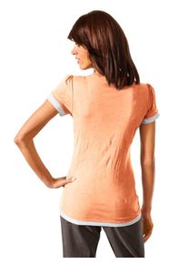 Heine, Damen Two-in-one-Shirt, Hellorange / Weiß
