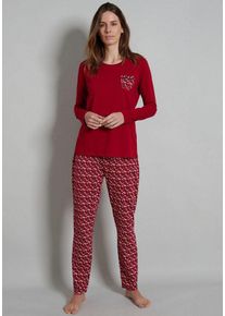 Tom Tailor Pyjama (2 tlg) mit winterlichem Print, rot