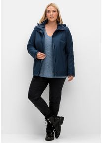 Große Größen 3-in-1-Winterjacke mit Fleece-Innenjacke Gr. 44 blau von sheego für Damen