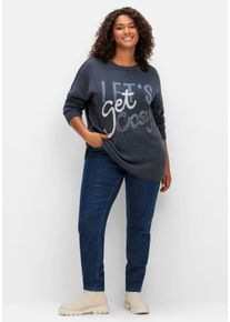 Große Größen Skinny Thermojeans mit Fleece-Innenseite Gr. 52 blau von sheego für Damen