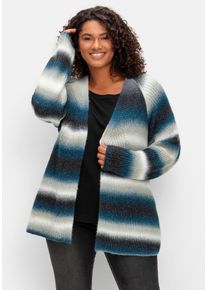 Große Größen Strickjacke mit Farbverlauf, aus Multicolorgarn Gr. 40/42 blau von sheego für Damen