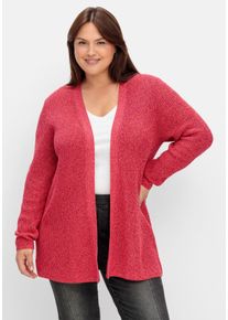 Große Größen Longstrickjacke im Patentstrickmuster Gr. 52/54 pink von sheego für Damen