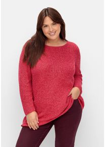 Große Größen Pullover im Patentstrick, mit U-Boot-Ausschnitt Gr. 52/54 pink von sheego für Damen